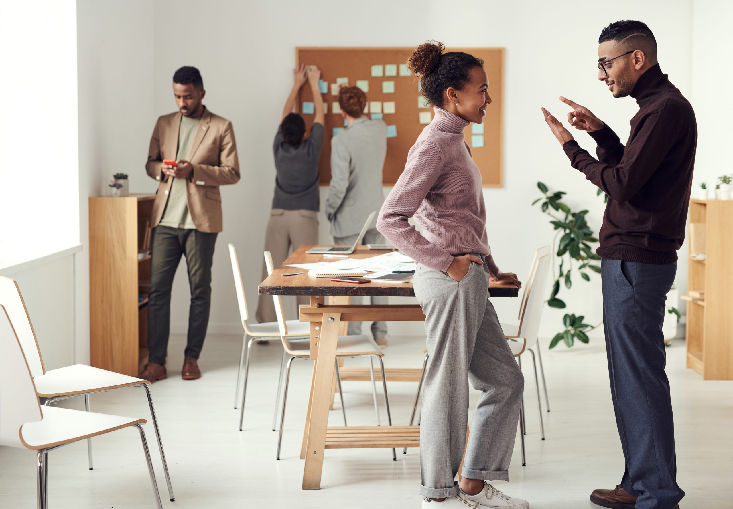 employees talking