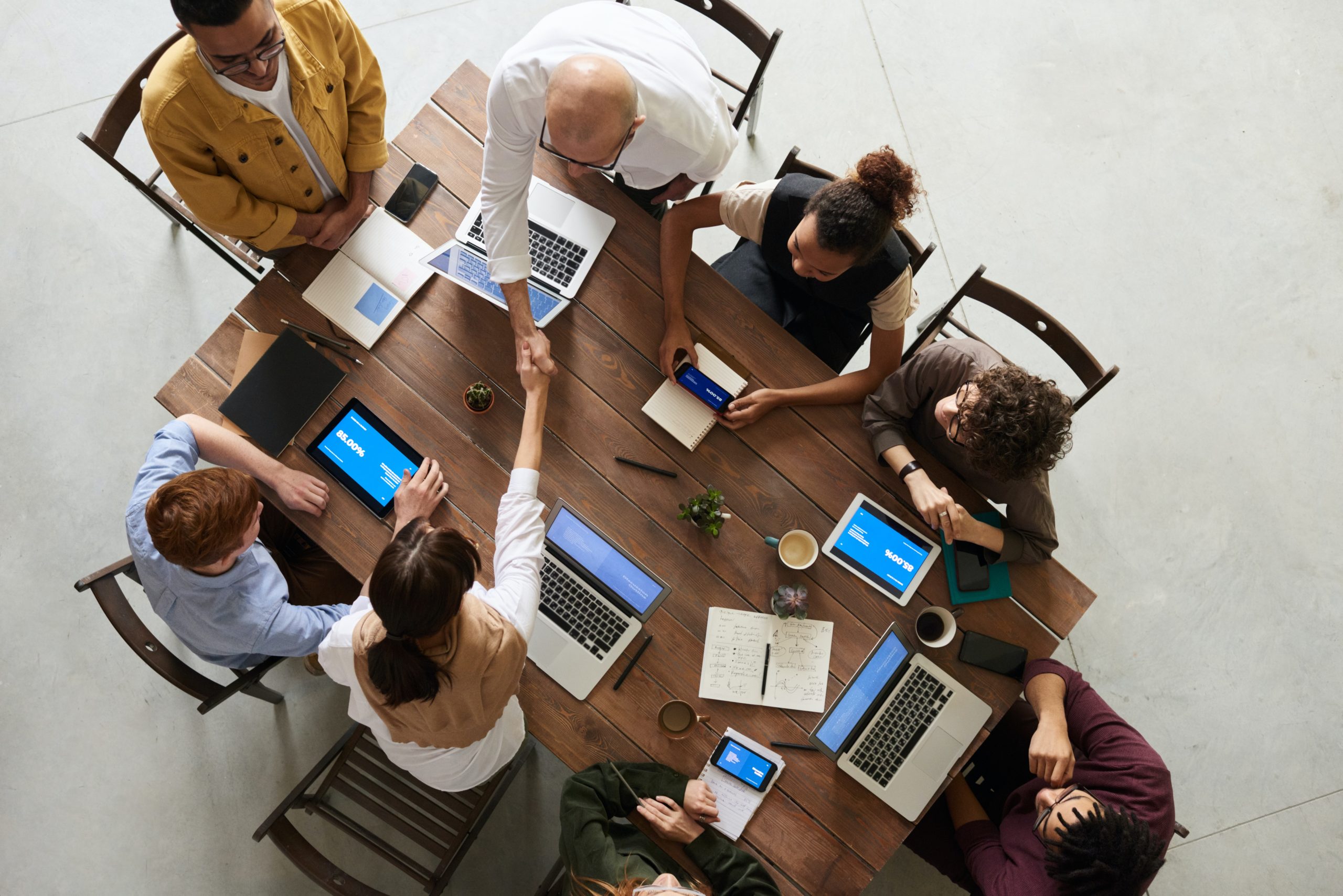 group of employees meeting