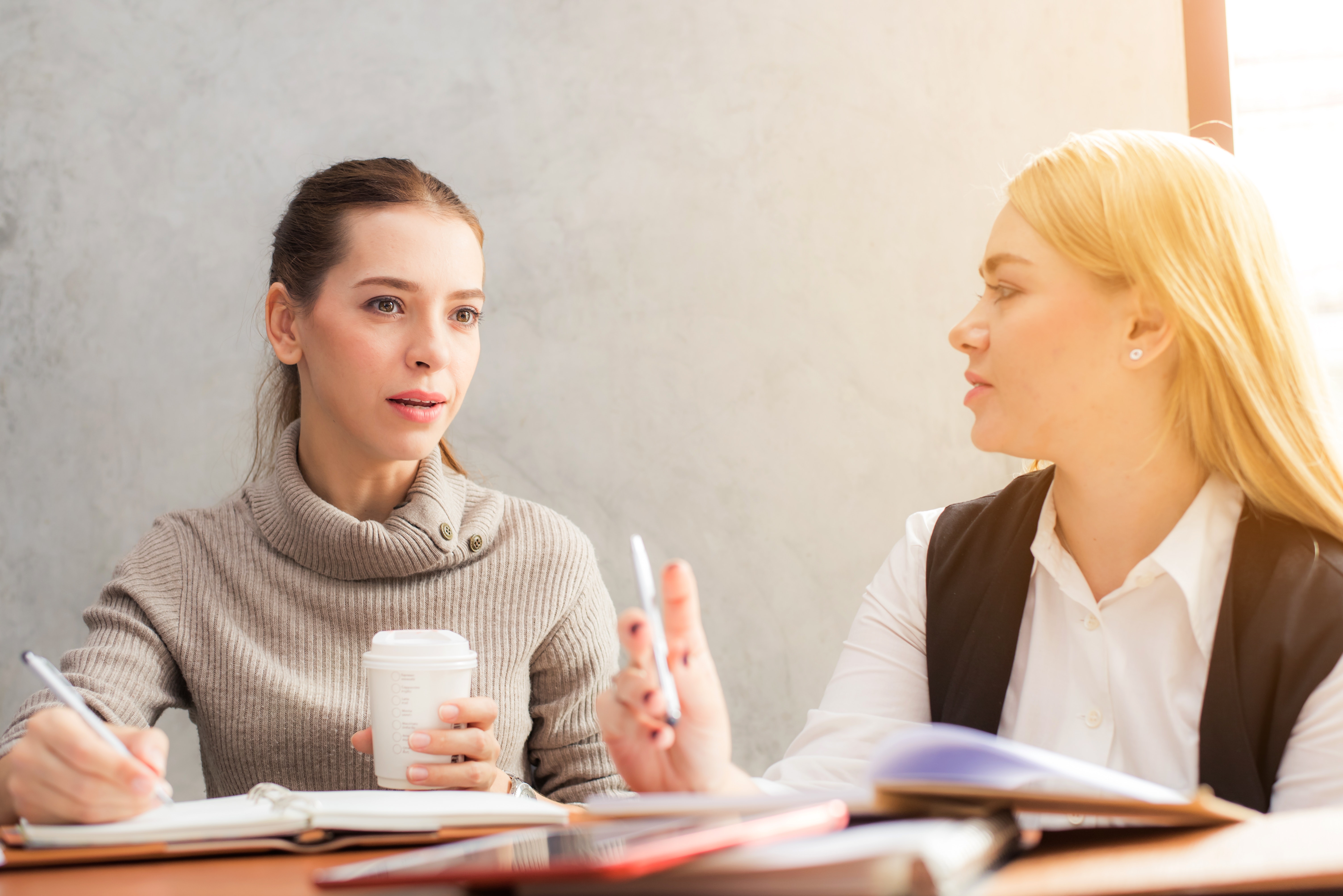 two women business meeting