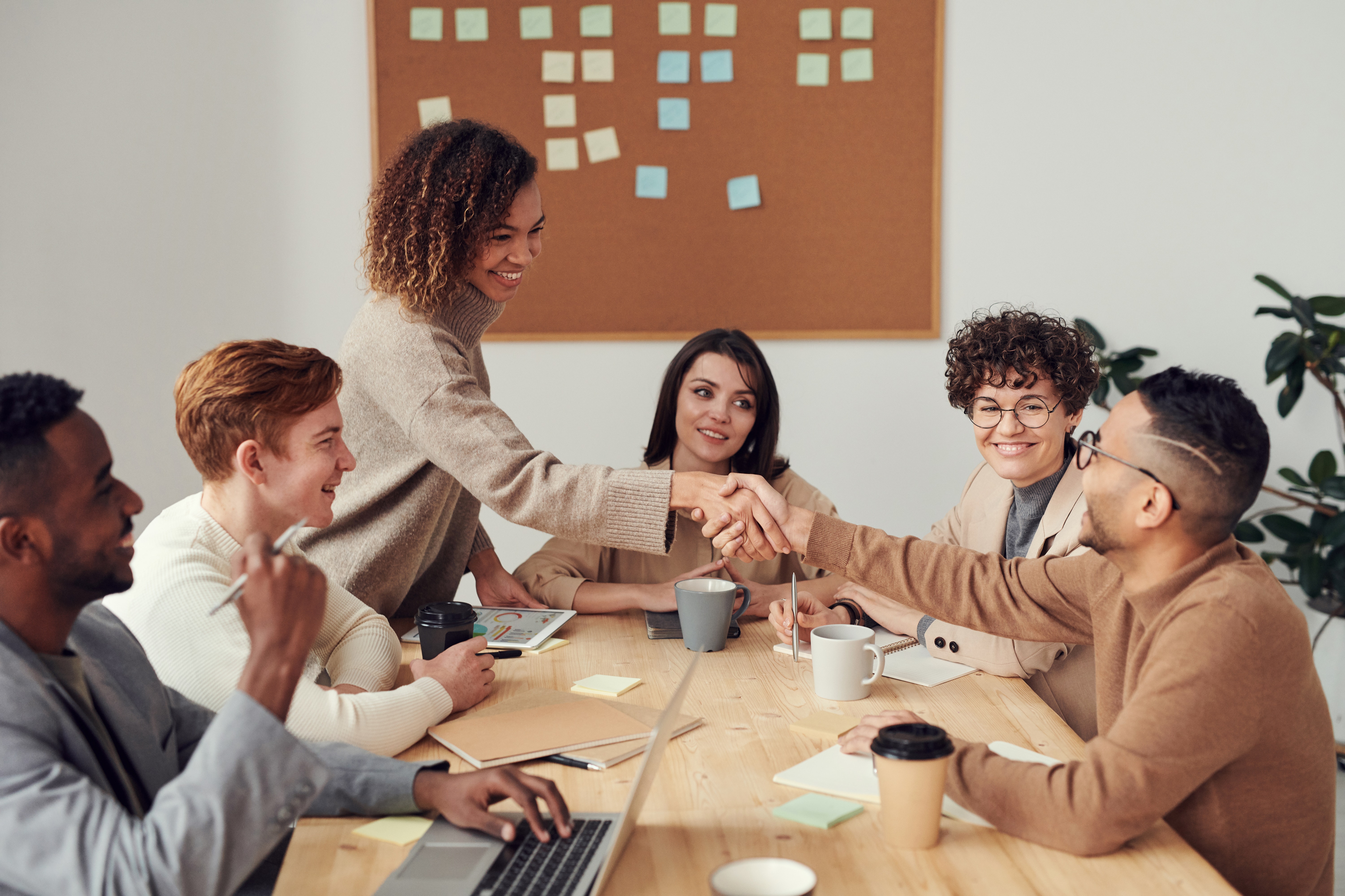 employees gathered in a meeting