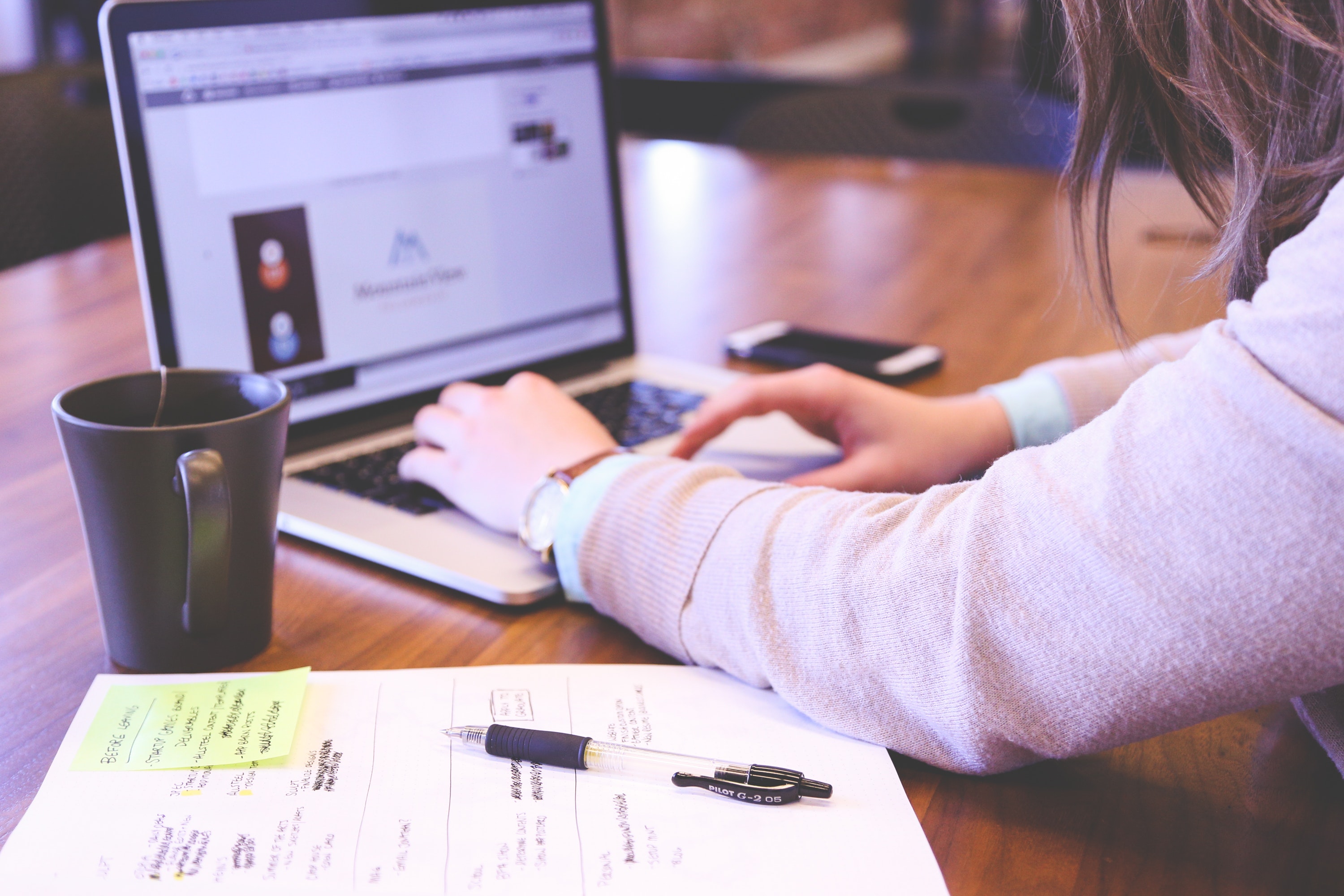 woman planning work day